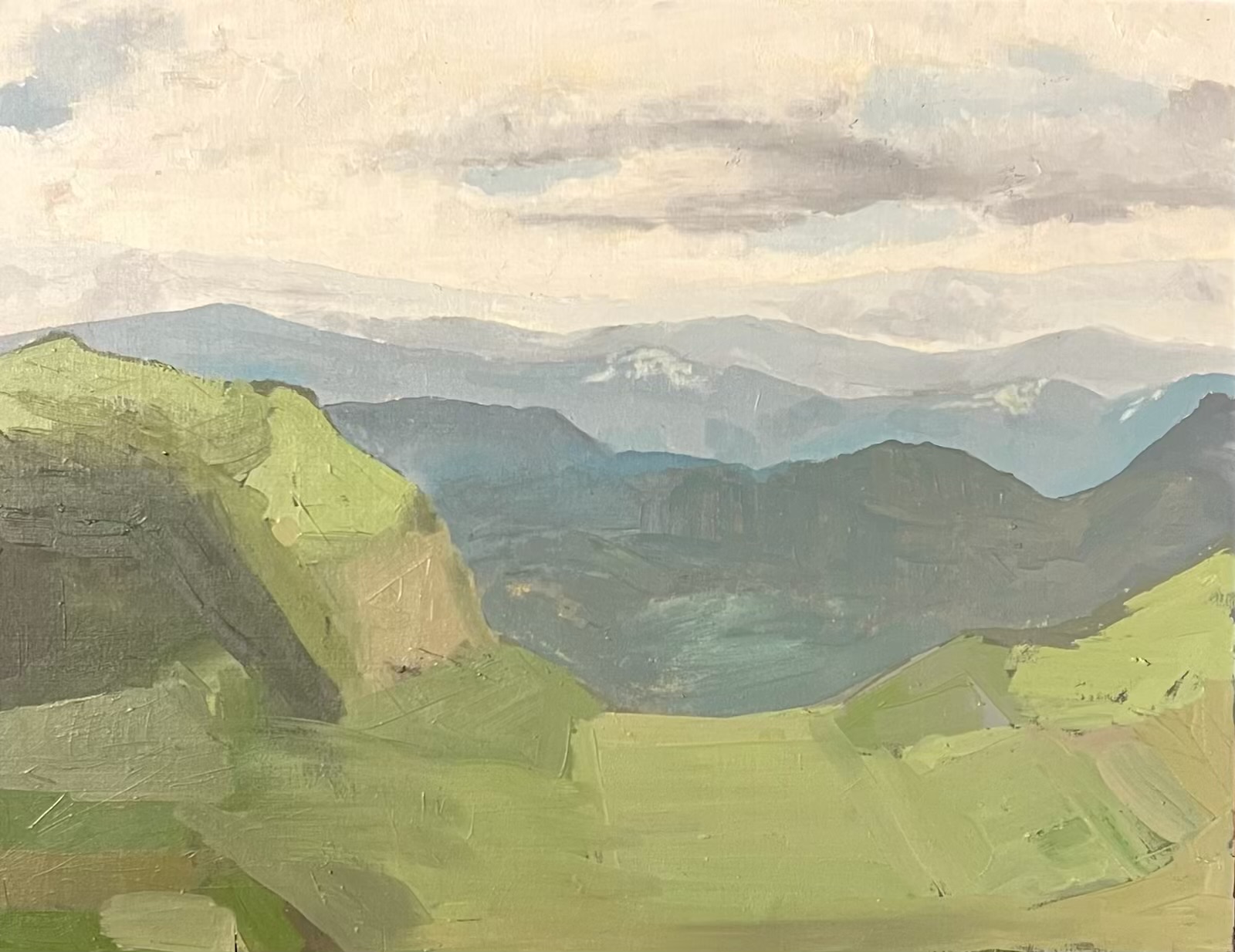 Valley, Overcast — Oil on panel